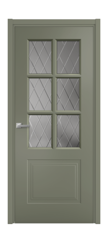 Дверь межкомнатная Paulo 1 Цвет Зеленый Покрытие Эмаль  Наличник L 50 Цена 43773
