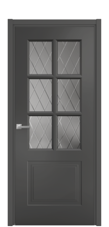 Дверь межкомнатная Paulo 1 Цвет Антрацит Покрытие Эмаль  Наличник L 50 Цена 43773