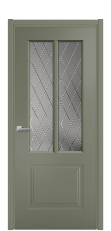 Дверь межкомнатная Paulo 2 Цвет Зеленый Покрытие Эмаль  Наличник L 50 Цена 43773