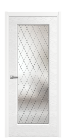 Дверь межкомнатная Рино 1 Цвет Белый Brash Покрытие Эмаль брашированная  Наличник L 50 Цена 46665