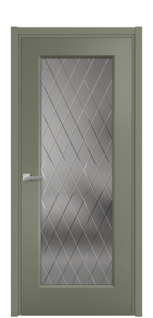 Дверь межкомнатная Rino 1 Цвет Зеленый Покрытие Эмаль  Наличник L 50 Цена 44758