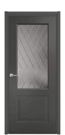 Дверь межкомнатная Рино 2 Цвет Антрацит Покрытие Эмаль  Наличник L 50 Цена 44558