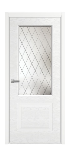 Дверь межкомнатная Rino 2 Цвет Белый Brash Покрытие Эмаль брашированная  Наличник L 50 Цена 45880