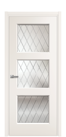 Дверь межкомнатная Рино 3 Цвет Молочный Покрытие Эмаль  Наличник L 50 Цена 42050