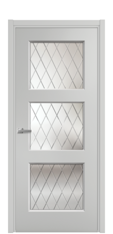 Дверь межкомнатная Рино 3 Цвет Телегрей Покрытие Эмаль  Наличник L 50 Цена 42050