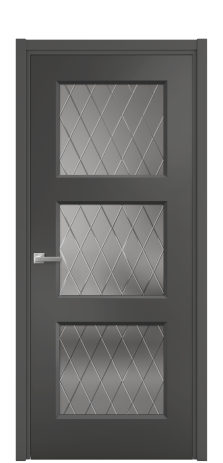 Дверь межкомнатная Rino 3 Цвет Антрацит Покрытие Эмаль  Наличник L 50 Цена 43843