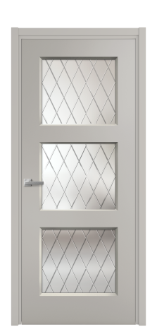 Дверь межкомнатная Rino 3 Цвет Серый Шелк Покрытие Эмаль  Наличник L 50 Цена 42050