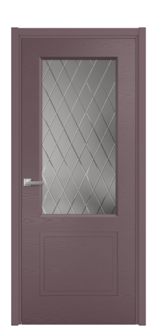 Дверь межкомнатная Плэйн 2 Цвет Лиловый Brash Покрытие Эмаль брашированная  Наличник L 50 Цена 45475