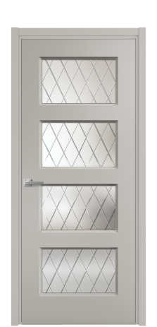 Дверь межкомнатная Плэйн 4 Цвет Серый Шелк Покрытие Эмаль  Наличник L 50 Цена 41050