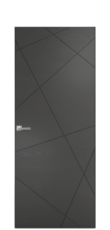 Дверь межкомнатная Twist 01 Цвет Антрацит Brash Покрытие Эмаль брашированная  Наличник Скрытый короб хром Цена 46300