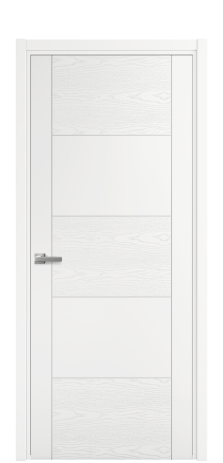 Дверь межкомнатная Linea 02 Цвет Белый Brash Покрытие Эмаль брашированная  Наличник L 50 Цена 46325