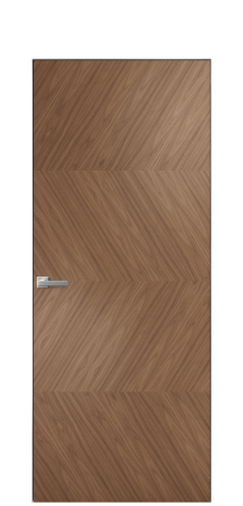 Дверь межкомнатная Unit 01 Цвет Американский Орех Покрытие Шпон натуральный  Наличник Скрытый короб хром Цена 58850