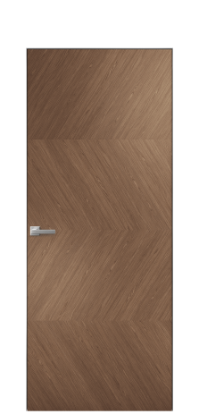 Дверь межкомнатная Unit 01 Цвет ESPRESSO 1017M Покрытие Шпон Fine Line  Наличник Скрытый короб хром Цена 54250