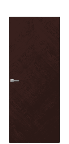 Дверь межкомнатная Unit 02 Цвет Мореный Дуб Покрытие Шпон натуральный  Наличник Скрытый короб хром Цена 55850