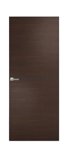 Дверь межкомнатная Slot 10-001 Цвет Каштановый Орех Покрытие Шпон натуральный  Наличник Скрытый короб хром Цена 49550