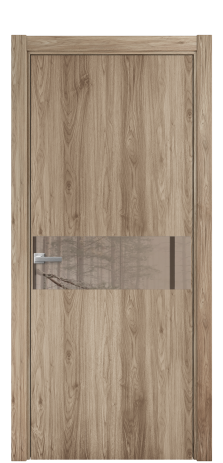 Дверь межкомнатная Ветро 11 Цвет Орех смоук Покрытие ПВХ ПОД ДЕРЕВО Наличник L 75 Цена 34600