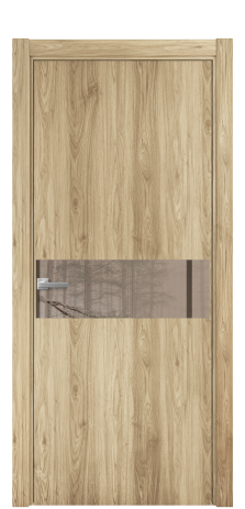 Дверь межкомнатная Vetro 11 Цвет Орех светлый Покрытие ПВХ ПОД ДЕРЕВО Наличник L 75 Цена 34600
