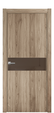 Дверь межкомнатная Vetro 11 Цвет Орех смоук Покрытие ПВХ ПОД ДЕРЕВО Наличник L 75 Цена 34100