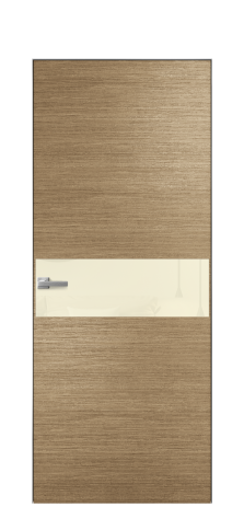 Дверь межкомнатная Vetro 11 Цвет Дуб Янтарь Покрытие Шпон масло  Наличник Скрытый короб хром Цена 51300