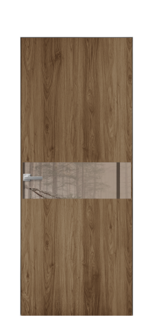 Дверь межкомнатная Vetro 11 Цвет Орех NY классический Покрытие ПВХ WOOD NATURAL Наличник Скрытый короб хром Цена 41500