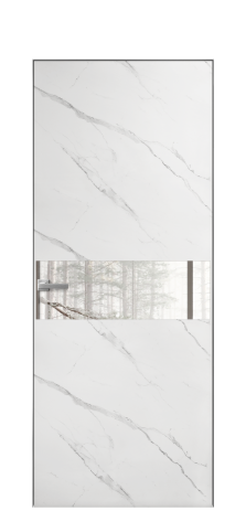 Дверь межкомнатная Vetro 11 Цвет Monte white soft Покрытие ПВХ ORIGINAL Наличник Скрытый короб хром Цена 41000