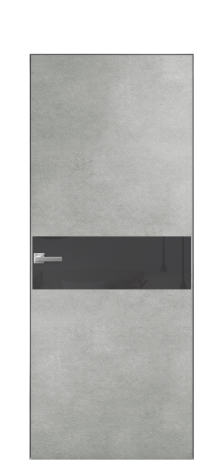 Дверь межкомнатная Vetro 11 Цвет Бетон серый Покрытие ПВХ ORIGINAL Наличник Скрытый короб хром Цена 41000