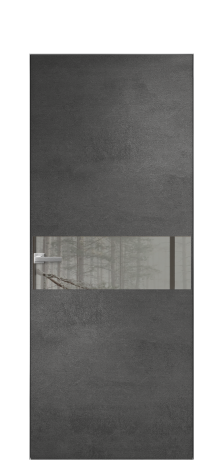 Дверь межкомнатная Vetro 11 Цвет Камень темный Покрытие ПВХ ORIGINAL Наличник Скрытый короб хром Цена 41500