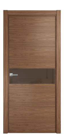 Дверь межкомнатная Vetro 11 Цвет Американский Орех Покрытие Шпон натуральный  Наличник L 75 Цена 56200