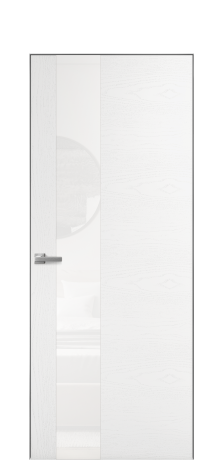 Дверь межкомнатная Ветро 14 Цвет Ясень Белый Покрытие Шпон крашеный  Наличник Скрытый короб хром Цена 47850