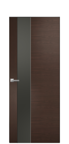 Дверь межкомнатная Ветро 14 Цвет Каштановый Орех Покрытие Шпон натуральный  Наличник Скрытый короб хром Цена 52450
