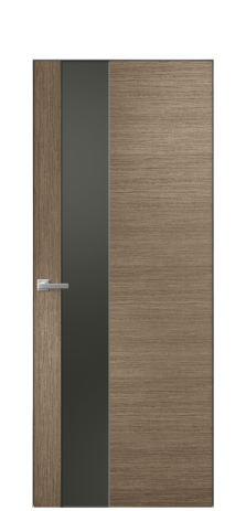 Дверь межкомнатная Ветро 14 Цвет Дуб Кофе Покрытие Шпон масло  Наличник Скрытый короб хром Цена 51300