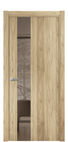 Дверь межкомнатная Vetro 14 Цвет Орех светлый Покрытие ПВХ ПОД ДЕРЕВО Наличник L 75 Цена 34600