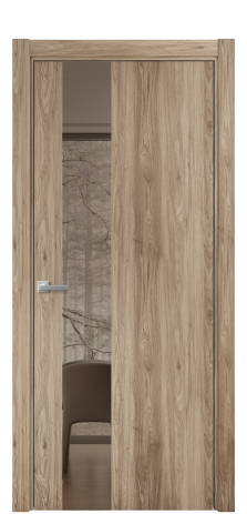 Дверь межкомнатная Vetro 14 Цвет Орех смоук Покрытие ПВХ ПОД ДЕРЕВО Наличник L 75 Цена 34600