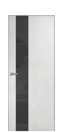 Дверь межкомнатная Vetro 14 Цвет Бетон известковый Покрытие ПВХ ФАКТУРНЫЕ Наличник Скрытый короб хром Цена 41000