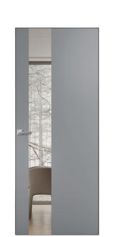 Дверь межкомнатная Vetro 14 Цвет Гриджио Покрытие Эмаль  Наличник Скрытый короб хром Цена 47048