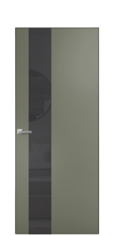 Дверь межкомнатная Vetro 14 Цвет Зеленый Покрытие Эмаль  Наличник Скрытый короб хром Цена 47048