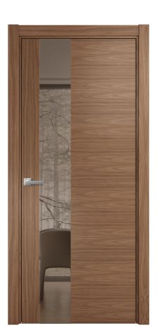 Дверь межкомнатная Vetro 14 Цвет Американский Орех Покрытие Шпон натуральный  Наличник L 75 Цена 56700