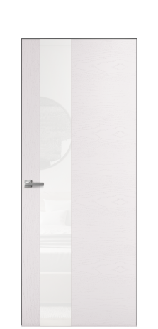 Дверь межкомнатная Vetro 14 Цвет Ясень Крем Покрытие Шпон крашеный  Наличник Скрытый короб хром Цена 47850