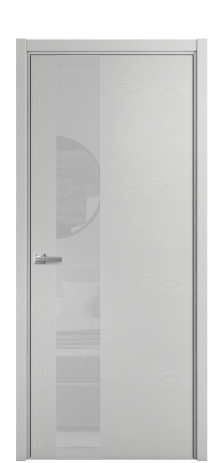 Дверь межкомнатная Vetro 14 Цвет Ясень Телегрей Покрытие Шпон крашеный  Наличник L 50 Цена 49525