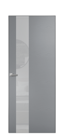 Дверь межкомнатная Vetro 14 Цвет Ясень Гриджио Покрытие Шпон крашеный  Наличник Скрытый короб хром Цена 48600