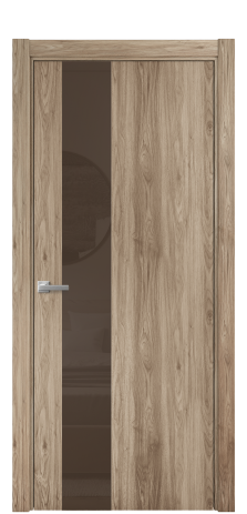 Дверь межкомнатная Vetro 14 Цвет Орех NY смоук Покрытие ПВХ WOOD NATURAL Наличник L 75 Цена 34100