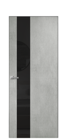 Дверь межкомнатная Vetro 14 Цвет Бетон серый Покрытие ПВХ ORIGINAL Наличник Скрытый короб хром Цена 41000