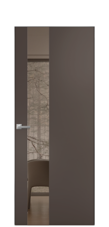 Дверь межкомнатная Vetro 14 Цвет Коричневый Покрытие Эмаль  Наличник Скрытый короб хром Цена 47548