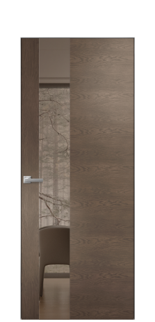 Дверь межкомнатная Vetro 14 Цвет Дуб Марракеш Покрытие Шпон натуральный  Наличник Скрытый короб хром Цена 49950