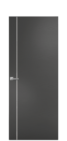 Дверь межкомнатная Ветро 17 Цвет Ясень Антрацит Покрытие Шпон крашеный  Наличник Скрытый короб хром Цена 47250