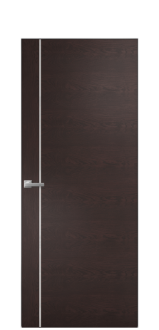 Дверь межкомнатная Vetro 17 Цвет Мореный Дуб Покрытие Шпон натуральный  Наличник Скрытый короб хром Цена 48850