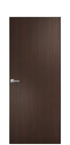 Дверь межкомнатная Slot 10-011 Цвет Каштановый Орех Покрытие Шпон натуральный  Наличник Скрытый короб хром Цена 48150