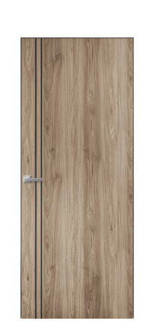 Дверь межкомнатная Slot 10-012 Цвет Орех NY смоук Покрытие ПВХ WOOD NATURAL Наличник Скрытый короб хром Цена 38100