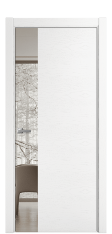 Дверь межкомнатная Vetro 19 Цвет Ясень Белый Покрытие Шпон крашеный  Наличник L 75 Цена 53825