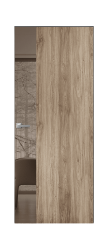 Дверь межкомнатная Vetro 19 Цвет Орех смоук Покрытие ПВХ ПОД ДЕРЕВО Наличник Скрытый короб хром Цена 46050